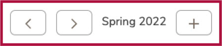 Screenshot of the buttons used to navigate different terms of your plan & schedule
