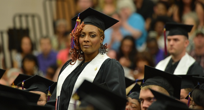 Veteran graduates being recognized at 2015 commencement
