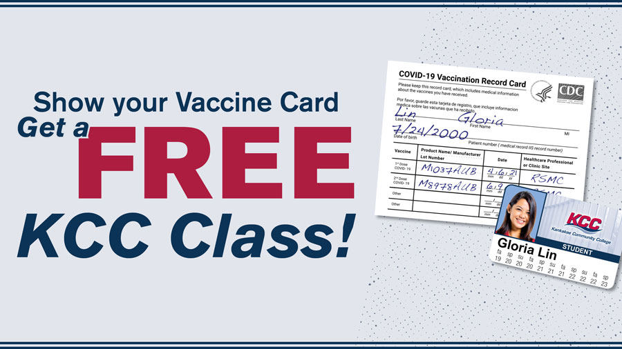 Get a free KCC class for having been vaccinated